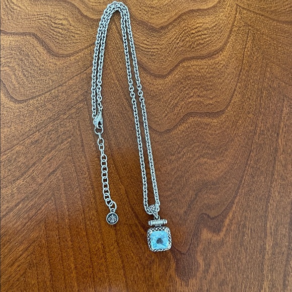Andrea Candela Sterling necklace with blue topaz diamonds 18k - like Yurman